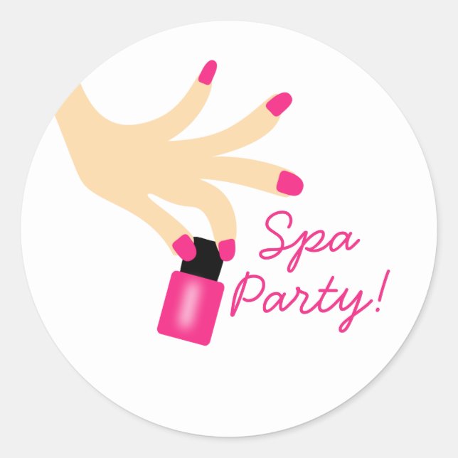 Pegatina de manicura para spa de cumpleaños o desp (Anverso)