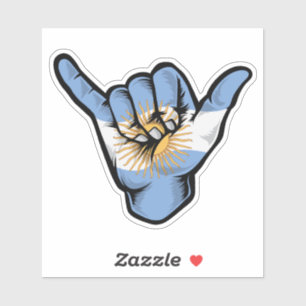 Pegatina de mano Shaka bandera de Argentina buenas