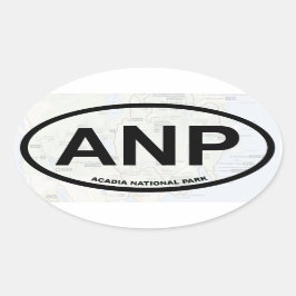 Pegatina de mapa de Acadia (texto negro)