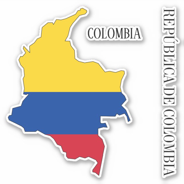 Pegatina de mapa de bandera de Colombia (Anverso)