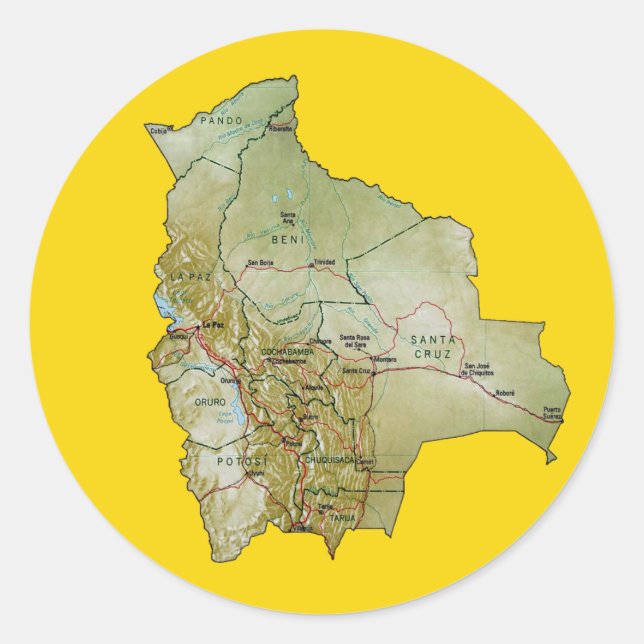 Pegatina de Mapa de Bolivia (Anverso)