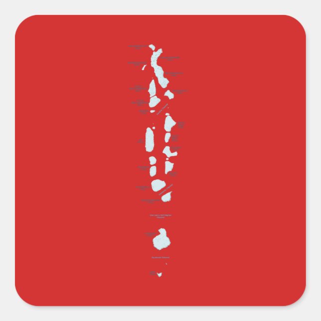 Pegatina de Mapa de Maldivas (Anverso)