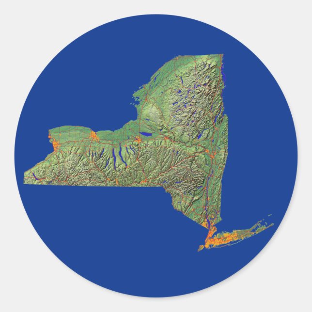 Pegatina de Mapa de Nueva York (Anverso)