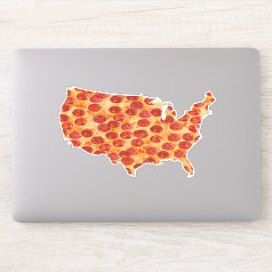 Pegatina de Mapa de Pizza de Estados Unidos