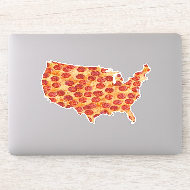 Pegatina de Mapa de Pizza de Estados Unidos (Ordenador)