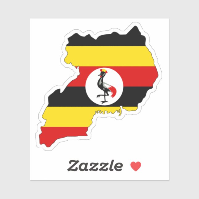 Pegatina de mapa de Uganda Bandera para Libro de P (Hoja)