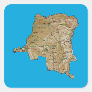 Pegatina de mapas Congo-Kinshasa