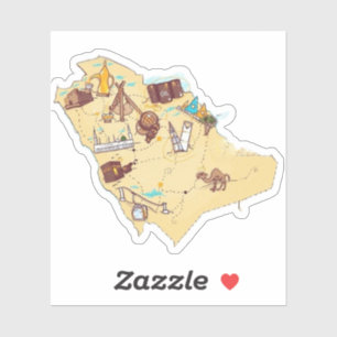 pegatina de mapas de arabia saudita