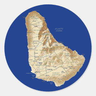 Pegatina de mapas de Barbados