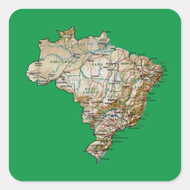 Pegatina de mapas de Brasil (Anverso)