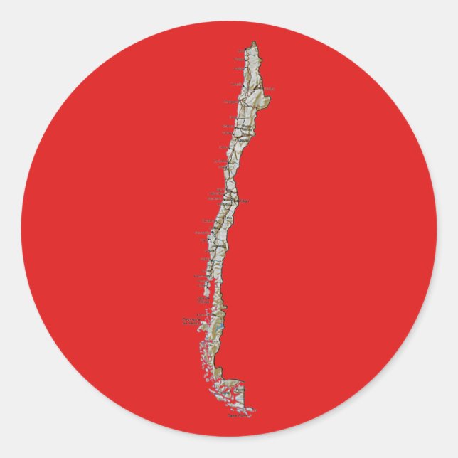 Pegatina de mapas de Chile (Anverso)
