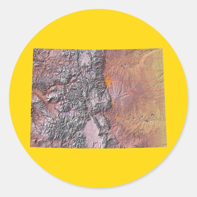 Pegatina de mapas de Colorado (Anverso)