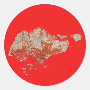 Pegatina de mapas de Singapur