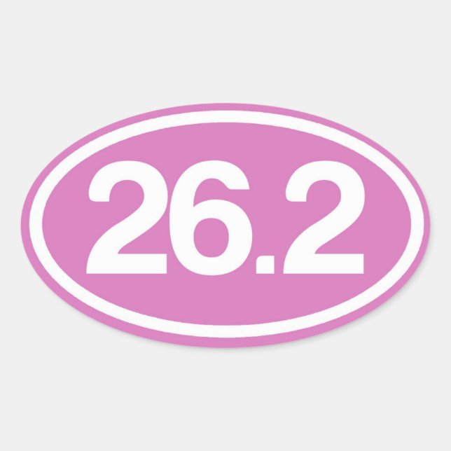 Pegatina de maratón completo rosa 26.2 (Anverso)