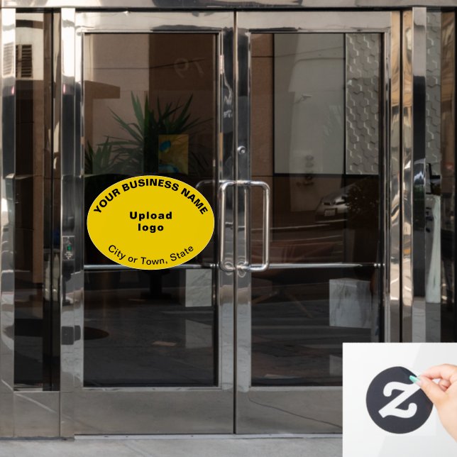 Pegatina de Marca Comercial en Ventana con Forma O (Puerta de oficina)