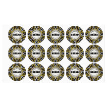 Pegatina de marca Tribal Aztec Gold Sun negro+blan