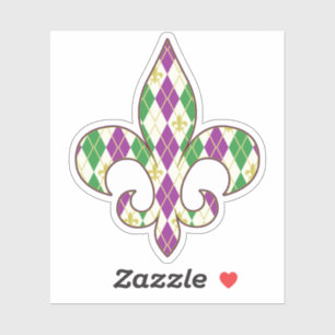 Pegatina de Mardi Gras Argyle Contour