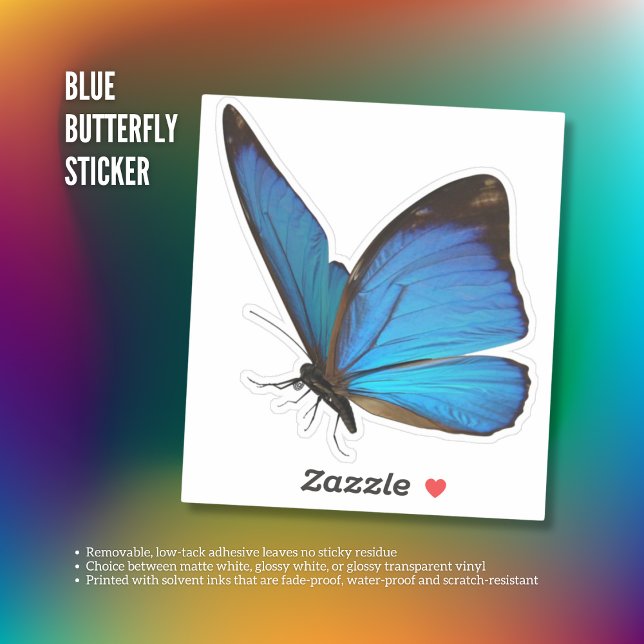 Pegatina de mariposa azul (Blue Butterfly Sticker)