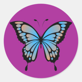 Pegatina de mariposa azul y Naranja