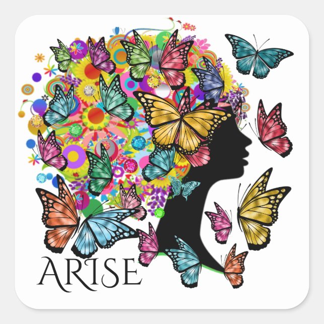 Pegatina de mariposa de Bling (Anverso)