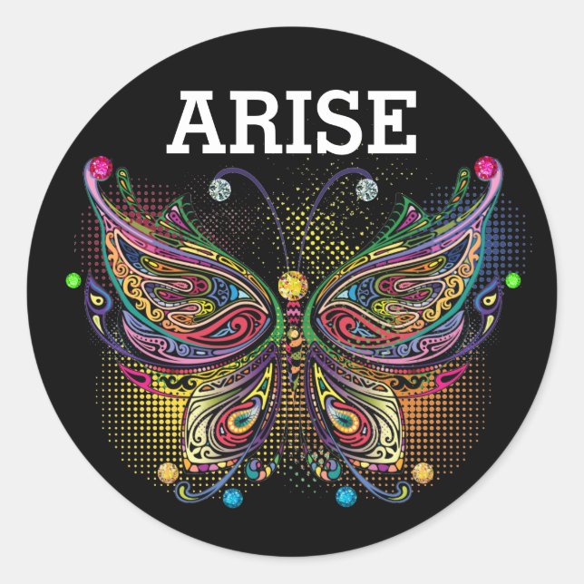 Pegatina de mariposa de Bling (Anverso)