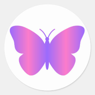 Pegatina de mariposa de gradiente rosa y morado