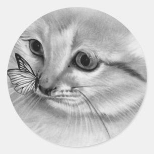 Pegatina de mariposa de Kitten