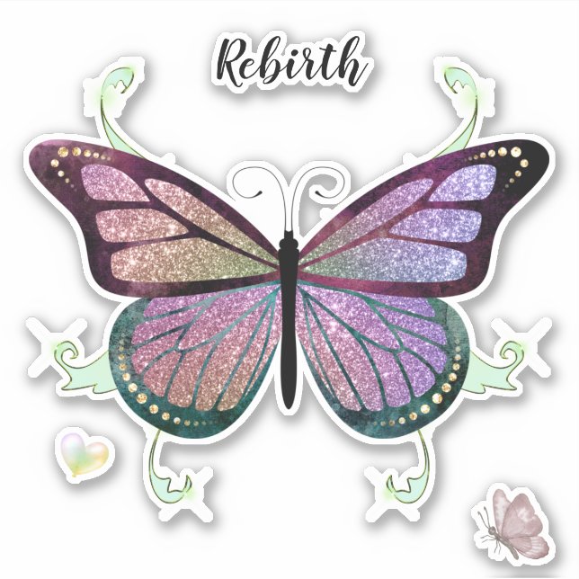 Pegatina de mariposa de renacimiento (Anverso)