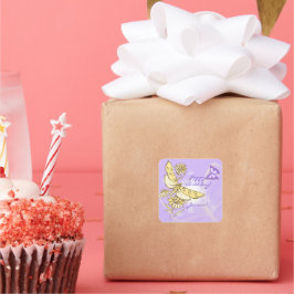 Pegatina de mariposa morada