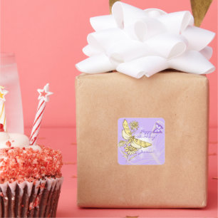 Pegatina de mariposa morada