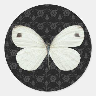 Pegatina de mariposa negra y blanca