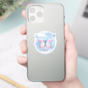 Pegatina de mariposa pastel soñadora Estética su