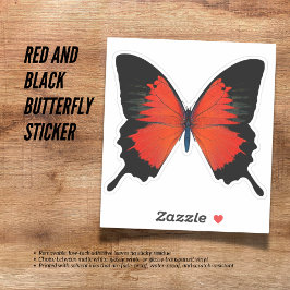 Pegatina de mariposa roja y negra