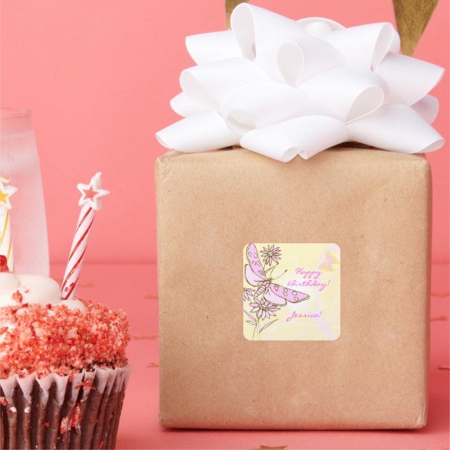 Pegatina de mariposa rosa (Fiesta)