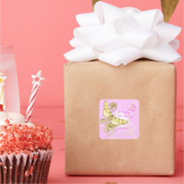 Pegatina de mariposa rosa