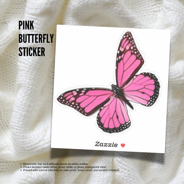 Pegatina de mariposa rosa (Subido por el creador)