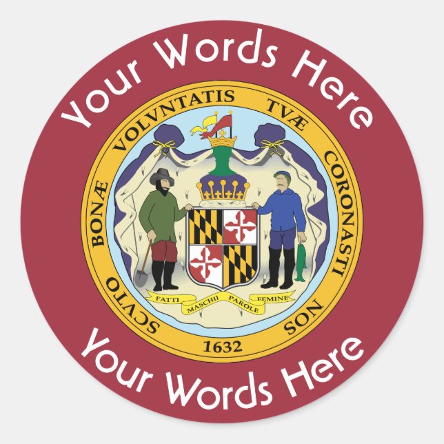 Pegatina de Maryland Great Seal Personalizado (Anverso)