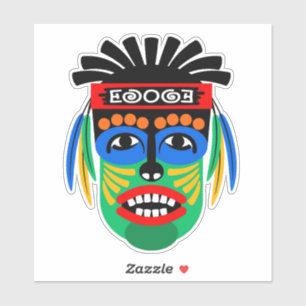 Pegatina de máscara tribal étnica