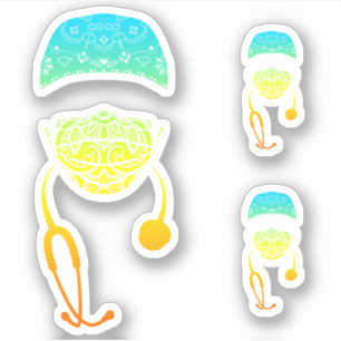 pegatina de mascarilla de paisley med