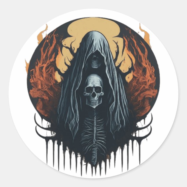 Pegatina de mascota de banda Metalizado fantasma m (Anverso)