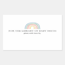 Pegatina de matrículas de Baby Shower en arco iris