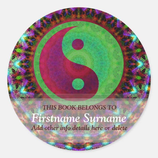 Pegatina de matrículas de Yin Yang Colorama (Anverso)