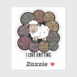 pegatina de "Me encanta tejer"