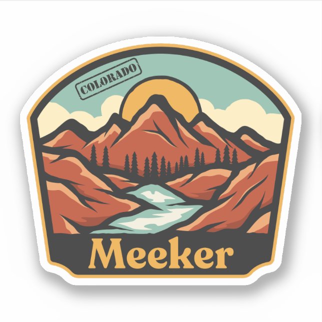 Pegatina de Meeker, Colorado (Anverso)