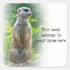 Pegatina de Meerkat "Este libro le pertenece"