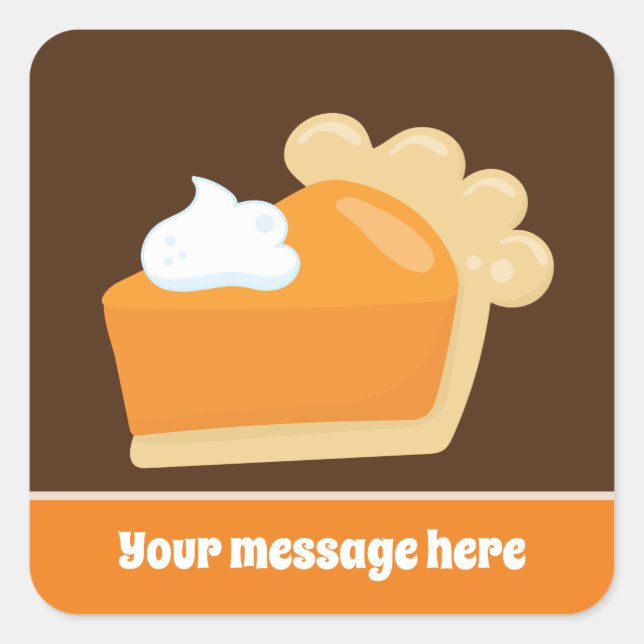 Pegatina de mensajes con tarta de calabaza fresca (Anverso)