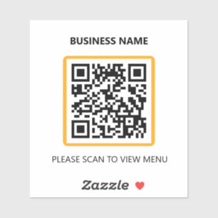 Pegatina de menú de exploración de código QR en el