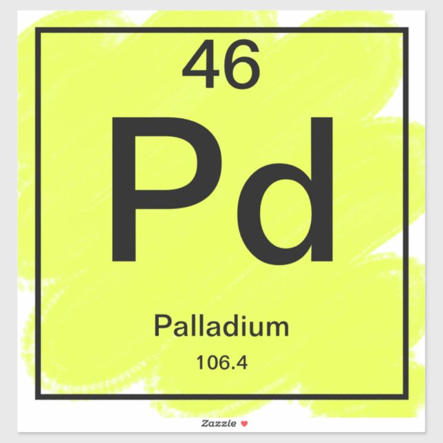 Pegatina de mesa periódica - Palladium (Hoja)