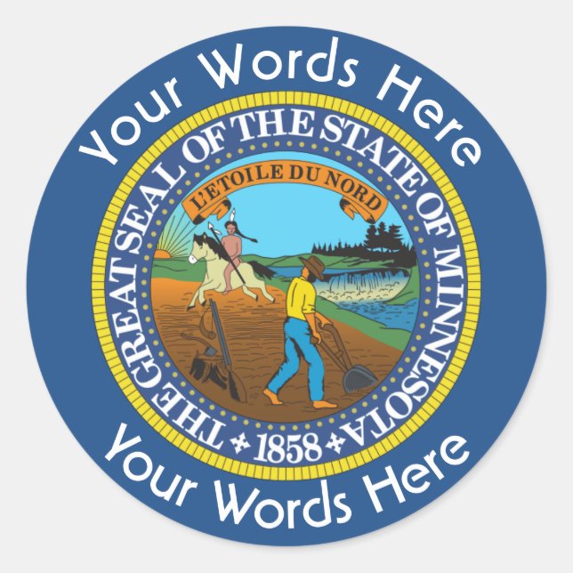Pegatina de Minnesota Great Seal Personalizado (Anverso)