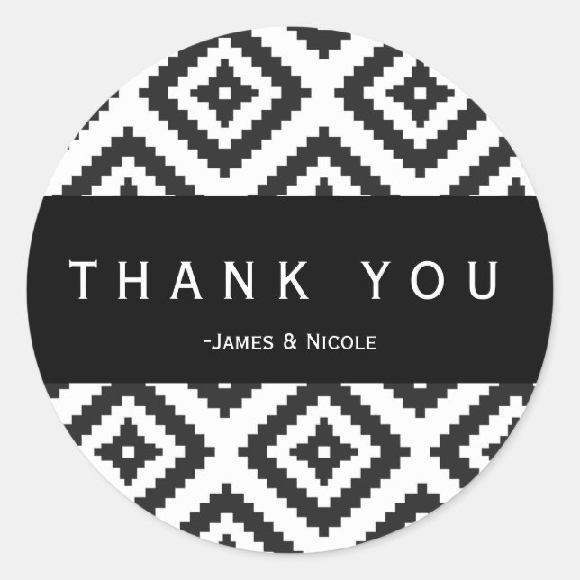 Pegatina de Moda de patrones geométricos en blanco (Anverso)